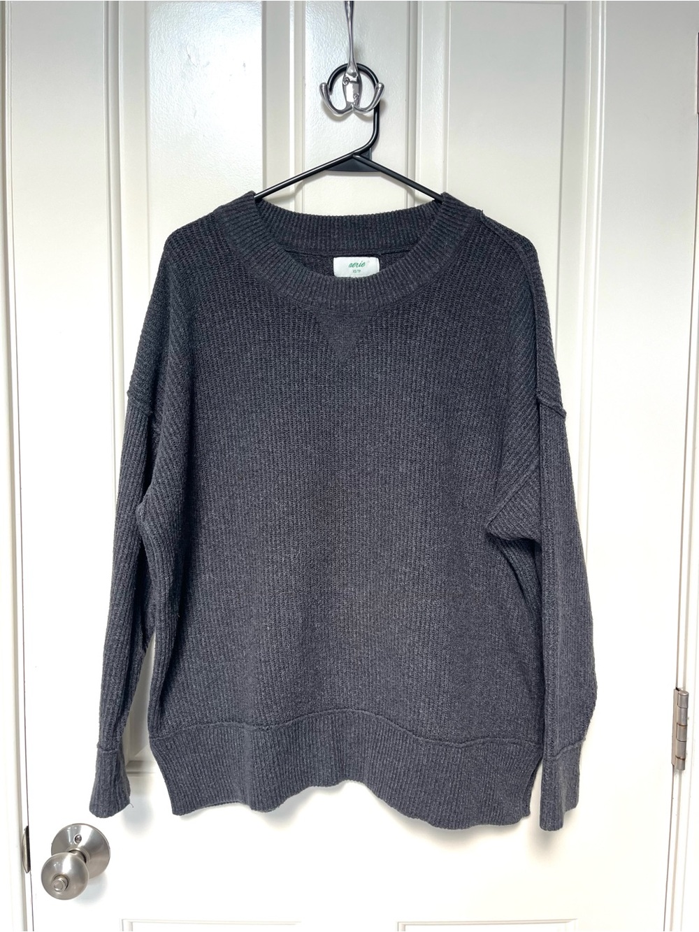 Aerie Charcoal Gray Oversized Crew Neck Seeater Women’s XS
